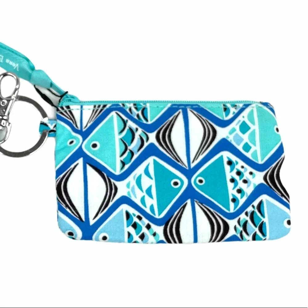 Vera Bradley Zip ID Case & Lanyard Go Fish Blue